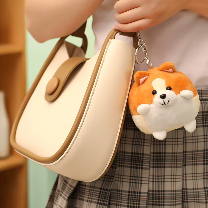 Kawaii Corgi Hund Plüsch Anhänger, Orange, Plüsch / Textil - Bild 3