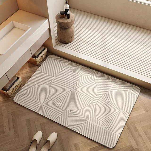 Creme Air Badezimmer Bodenmatte aus Diatomeenerde von Yiran Furniture, weiß, B/T: 60 x 40 cm - Bild 1