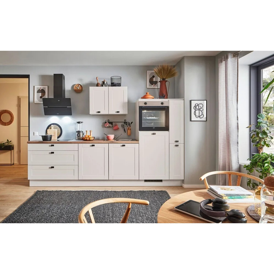 pino Küchenzeile Kaschmirgrau Matt mit 1 Seitenschrank und Anschlag Rechts Breite: 280 cm, Höhe: 174 cm, Tiefe: 60 cm - Bild 2