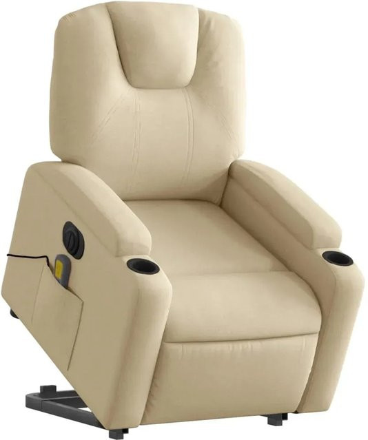 vidaXL Elektrischer Massagesessel mit Aufstehhilfe in Beige aus Stoff und Metall - Bild 1