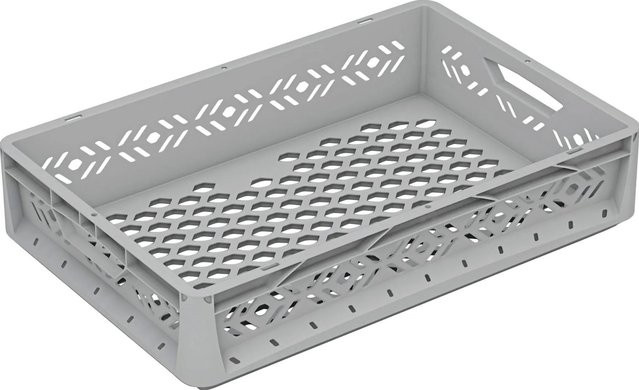 Eurobox-System durchbrochene Box Grau B/T/H: 60 x 40 x 12 cm - Bild 1