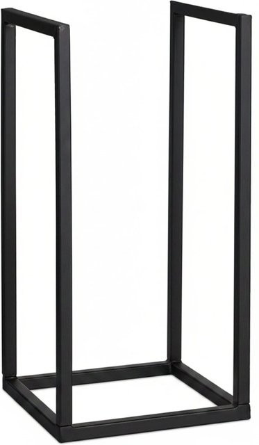 Relaxdays Kaminholzregal aus Eisen in Schwarz, modern und matt, B/T/H: 60 x 30 x 30 cm - Bild 1