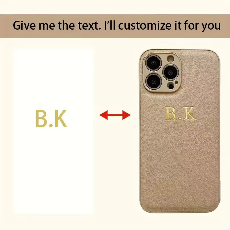 Personalisierte Leder-Soft-Schutzhülle mit individuellem Anfangsbuchstaben für iPhone 11 bis iPhone 16 Pro Max von YLUOYI in Blau - Bild 3