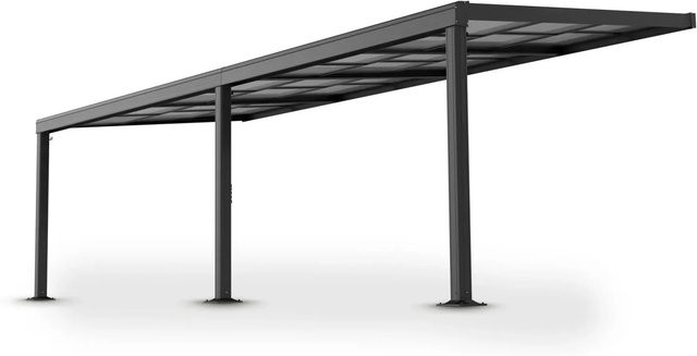 Juskys Terrassendach Jakarta mit Schiebedach aus Aluminium und Polycarbonatplatten in Dunkelgrau, B/T: 600 x 300 cm - Bild 2