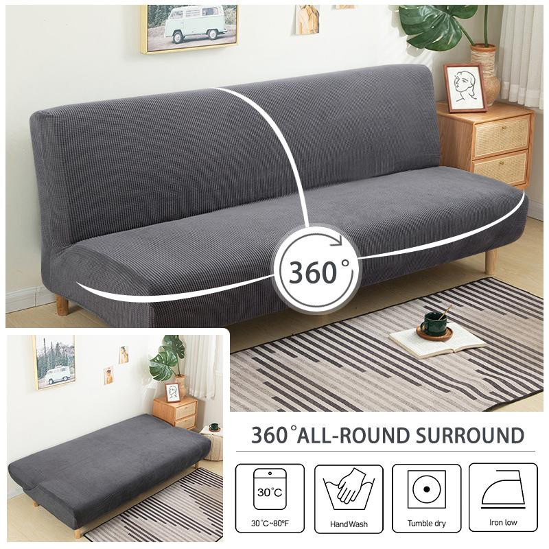 YZFZP Elastischer Sofa-Bettbezug aus Polar-Fleece-Stoff in Grau, Armloser Stretch-Schonbezug für dein Sofa, Größe M - Bild 3