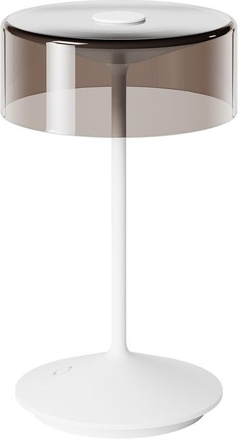 Numotion Sigor Akku Glasleuchte Tischleuchte in Schneeweiss, dimmbar, IP 54, FlexMood 2200K/2700K, Höhe: 26,5 cm - Bild 1