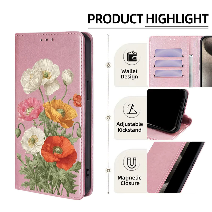 Magnetische Leder-Brieftaschenetui Schutzhülle für Samsung Galaxy S26 Ultra S25 FE S24 S23 S22 mit Flip-Funktion in Purple - Bild 2