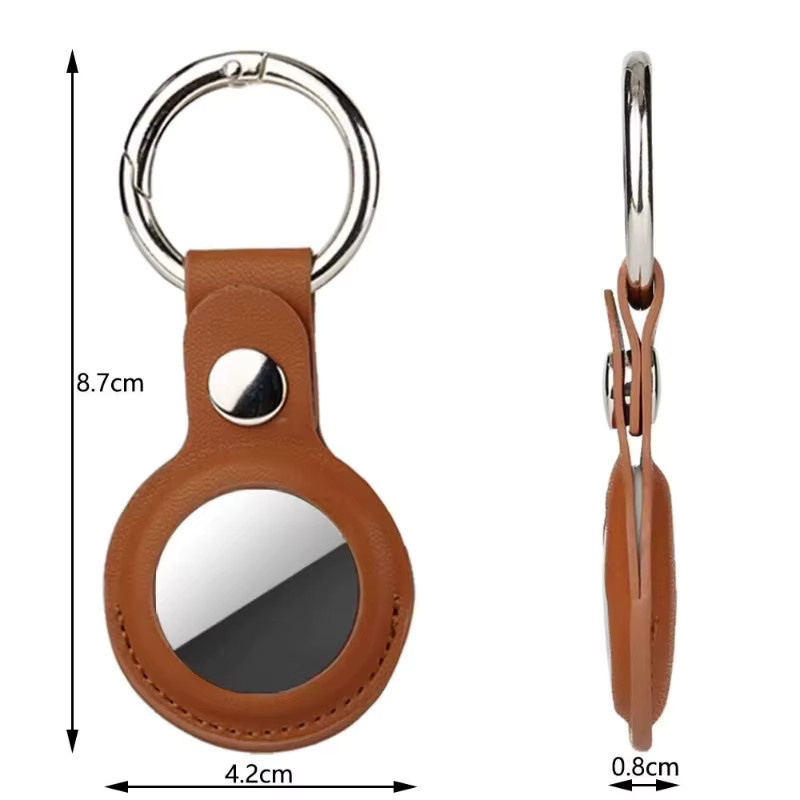 Wasserdichte PU-Lederhülle für AirTag Metallanhänger in Blau als Schutzhülle für Tier-Tracker und Gepäck-Anti-Verlust-Schlüsselanhänger - Bild 3