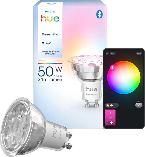 Philips Hue Essential White & Color Ambiance GU10 LED-Lampe Silber - Bild 1