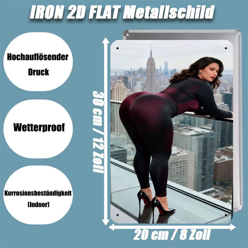 JIT Retro-Wandkunstschild aus Metall Urban Skyline Dekor B/H: 20,3 x 30,5 cm - Bild 2