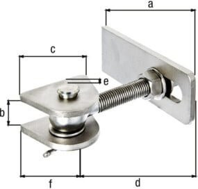 Verstellbares Torband GAH Alberts aus Edelstahl in Silber, B/T/H: 170 x 30 x 80 mm, 150 x 34 x 65 mm - Bild 1