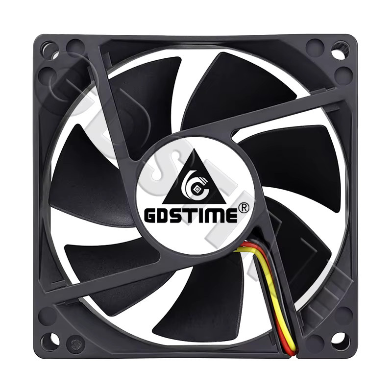 Gdstime Dual Ball Axial Lüfter 8025 für PC CPU und Schrankkühlung, Schwarz, B: 80 mm, T: 80 mm, H: 25 mm - Bild 2