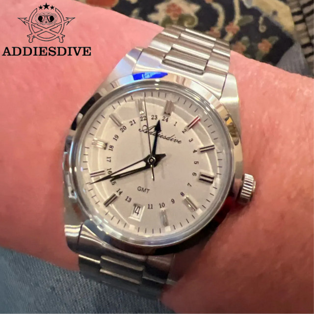 ADDIESDIVE Armbanduhr, GMT, Quarz, Edelstahl, 36 mm, Herren - Bild 1