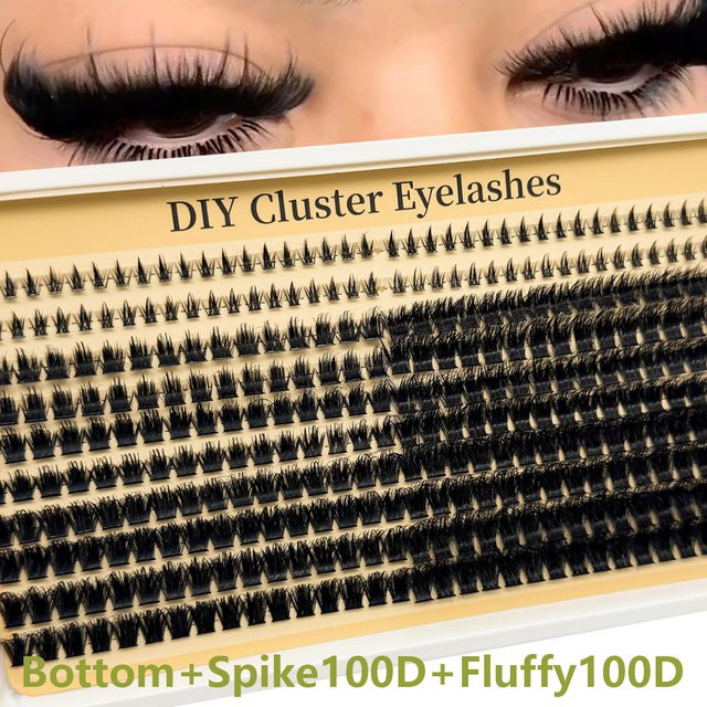 HBZGTLAD Wimpernbündel, 10 Reihen, künstlicher Nerz, Black, Unisex - Bild 1