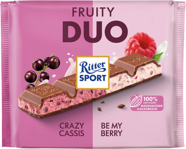 Ritter Sport DUO Fruity Crazy Cassis / Be My Berry 218 g - Bild 1