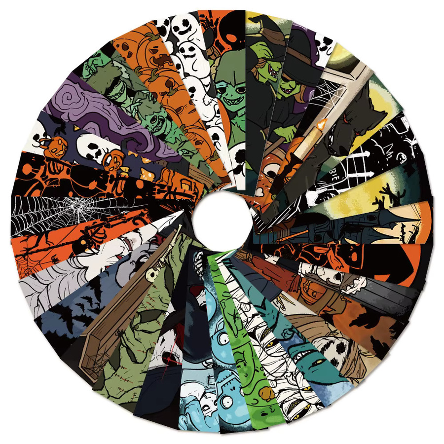 30 Stück Halloween Lesezeichen mit Grusel-Motiven wie Schädel und Kürbisköpfen in Multicolour - Bild 3