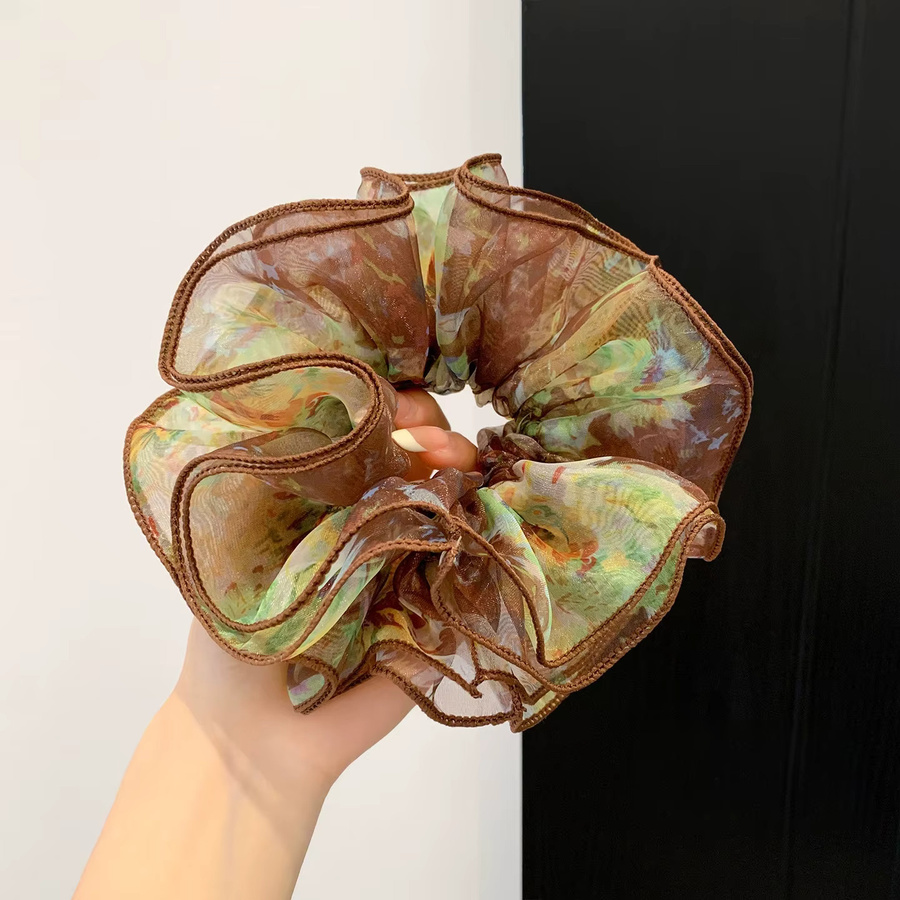Haarring Chiffon, Vintage-Blumendruck, Damen und Mädchen - Bild 2