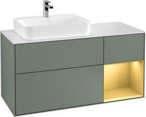 V&B Waschtischunterschrank Finion in Olivenmatt lackiert, Breite: 120 cm, Tiefe: 50,1 cm, Höhe: 50,1 cm - Bild 1