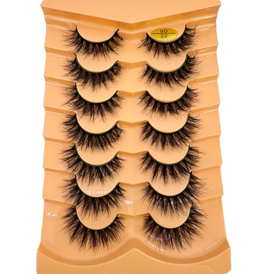 9D Nerz-Wimpern, 7 Paar, Natürlich Dick und Flauschig, Katzenaugen-Look - Bild 2