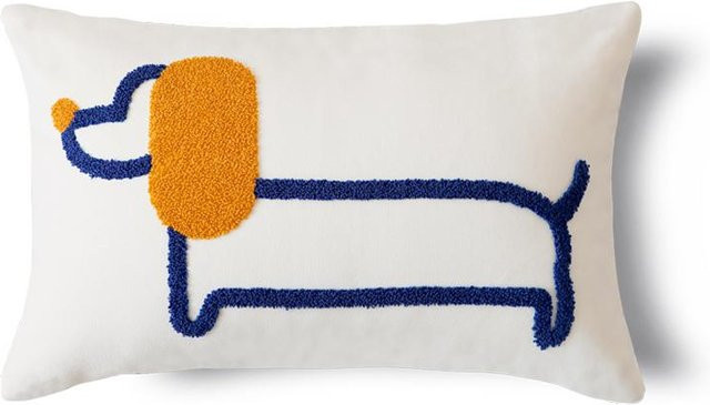 JMG Clothing Gestickter Kissenbezug mit Hundemotiv in Weiß, B/T: 45 x 45 cm - Bild 1