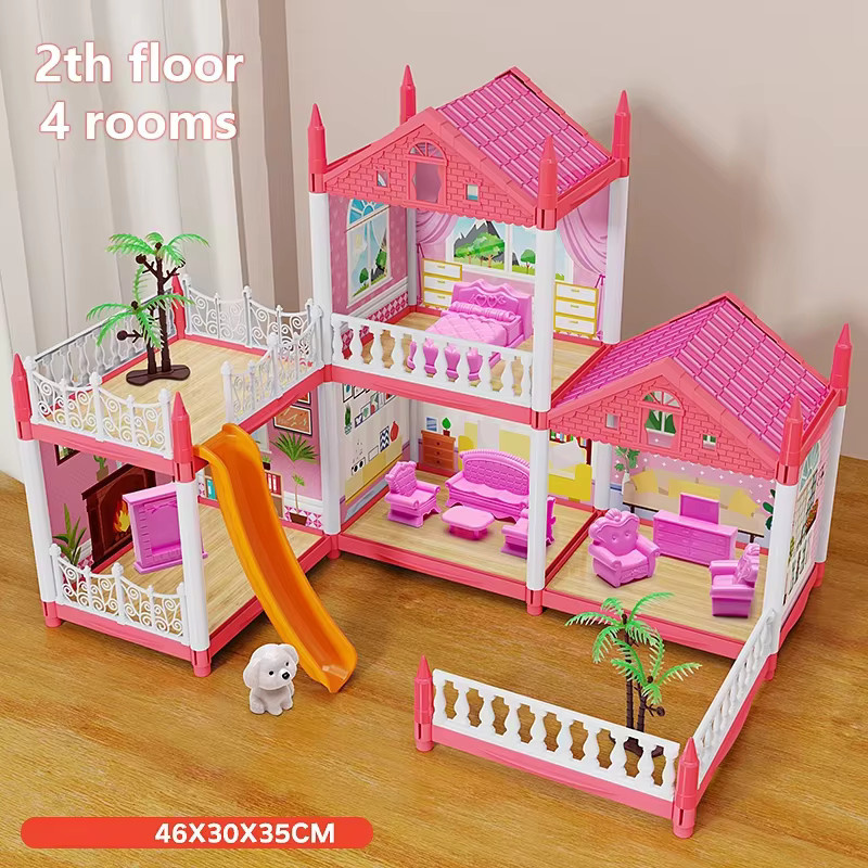 OUZEY 3D DIY Mini Spielzeug Haus Prinzessin Schloss in Rosa/Pink als kreatives Mädchen-Geschenk aus Kunststoff - Bild 2