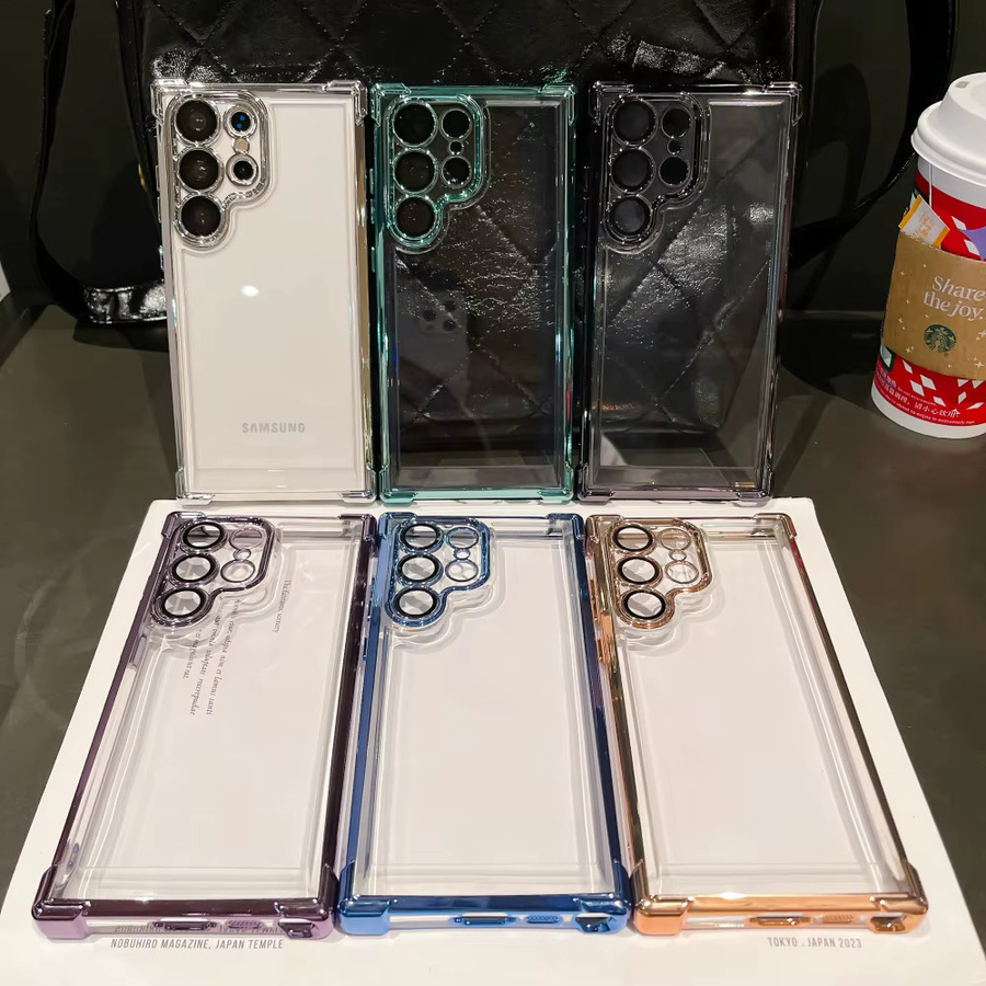 Stoßfeste transparente Luxus-Schutzhülle mit Linsenschutz für Samsung Galaxy S26 S25 S24 S23 S22 Ultra Plus FE A56 A53 A35 in Transparent und Grün - Bild 3