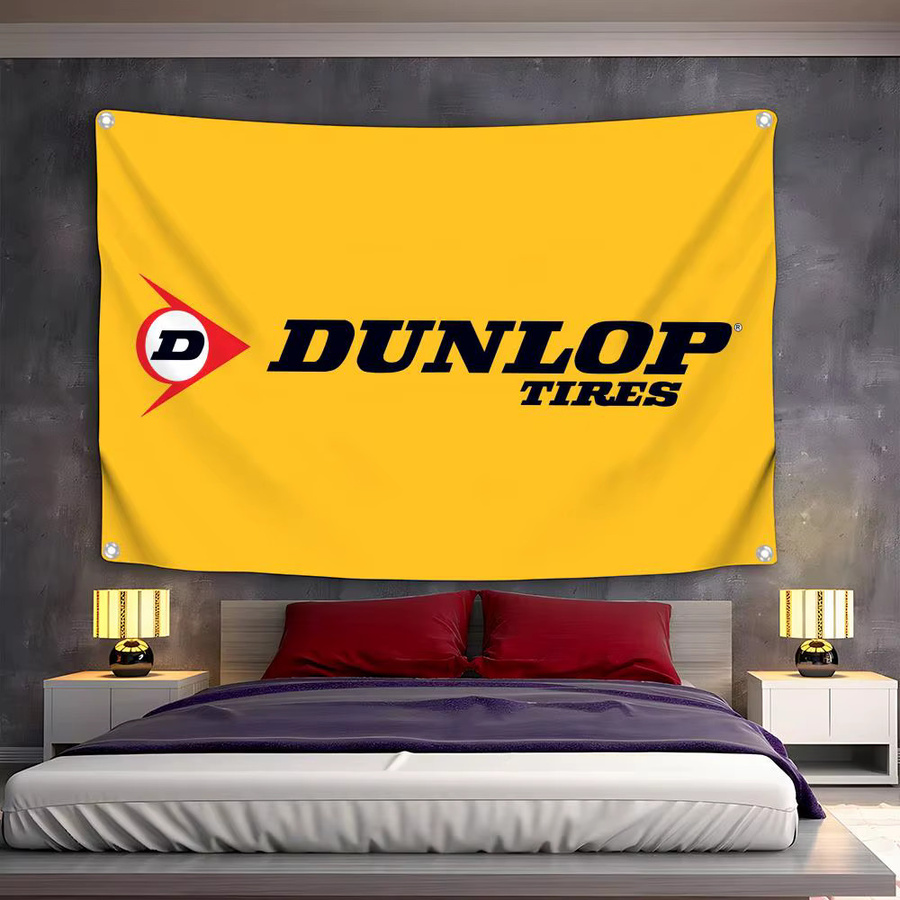 D-Dunlop Minimalistisches Stoff-Flaggenbanner in Schwarz-Gelb für Garten und Laden, B/H: 120 x 80 cm - Bild 2