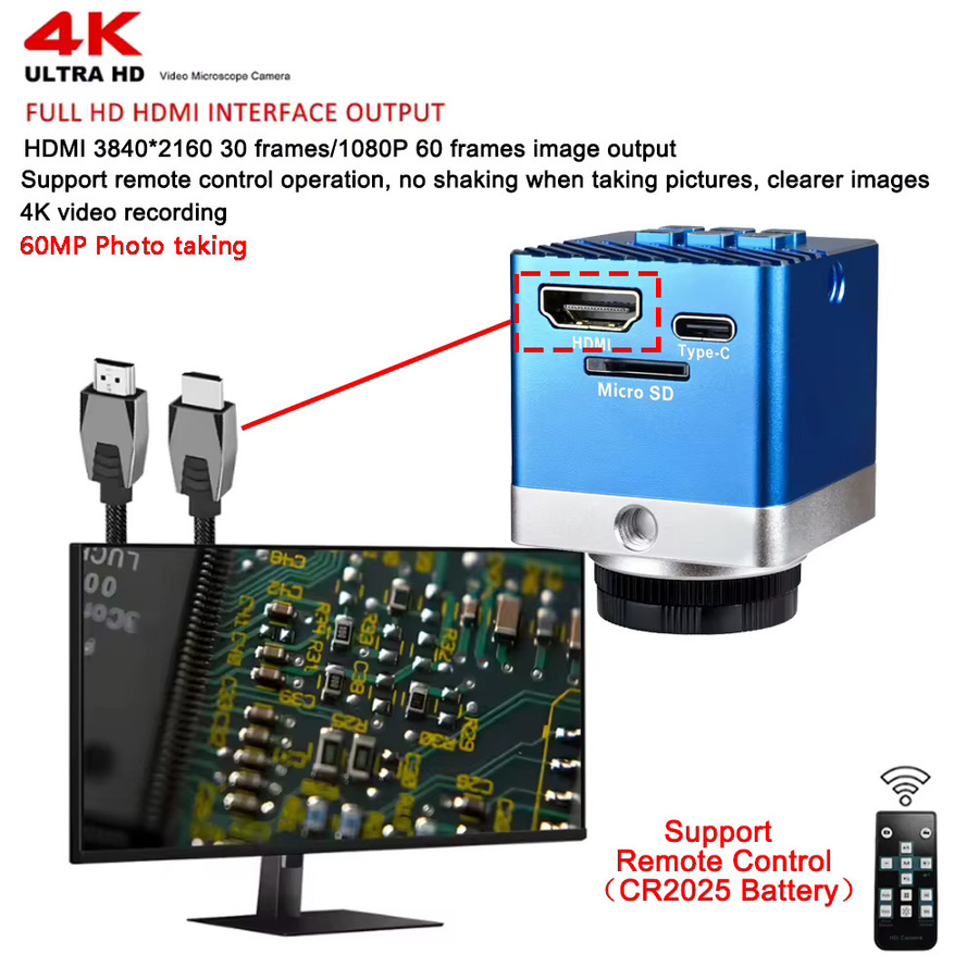 YIZHAN Elektronisches Videomikroskop mit 60MP 4K UHD Auflösung, HDMI und Typ-C, 150X Zoom-Objektiv für Uhrenreparatur und Leiterplattenreparatur - Bild 3