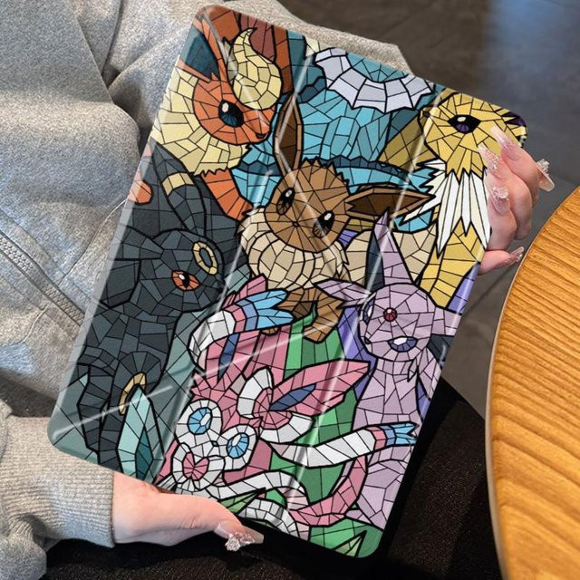 Pokemon Tablet-Hülle im Cartoon-Design für iPad Air, Pro, Mini und iPad Generationen, Mehrfarbig - Bild 1