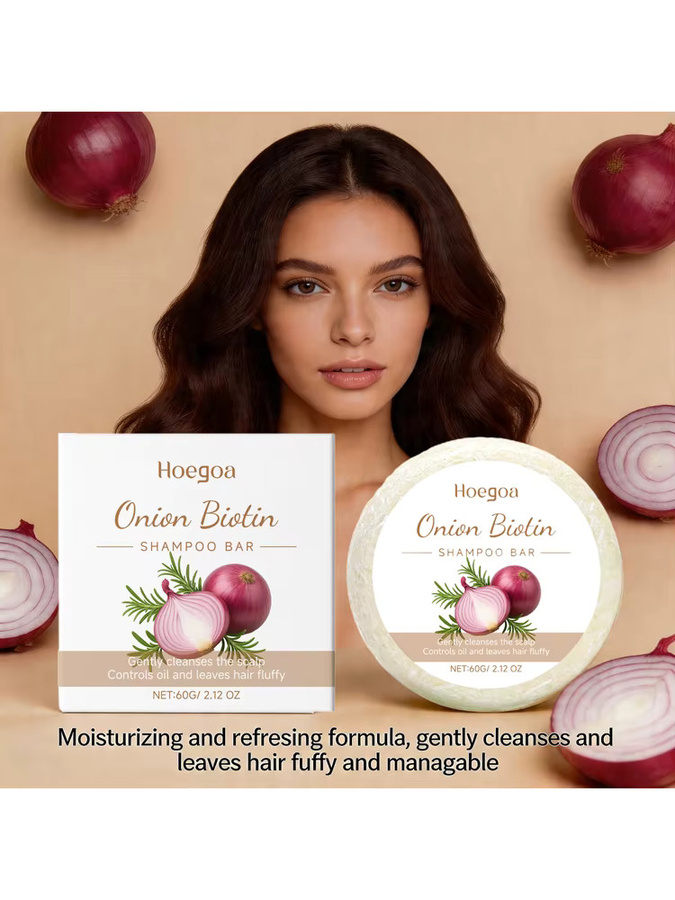 HOEGOA Zwiebel- und Biotin-Shampoo-Seife, Trockenes Krauses Haar - Bild 7