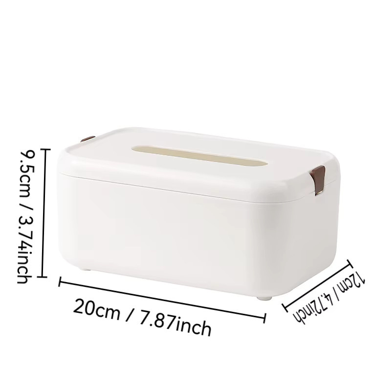 Minimalistische Taschentuchbox aus Kunststoff für Wohnzimmer und Couchtisch, Blau und Weiß - Bild 2