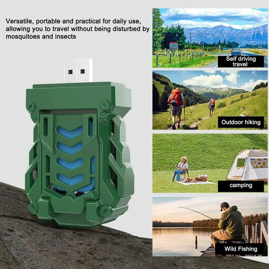 Tragbares elektrisches Mückenschutzmittel Gerät USB-wiederaufladbar für Outdoor und Camping in Grün - Bild 8