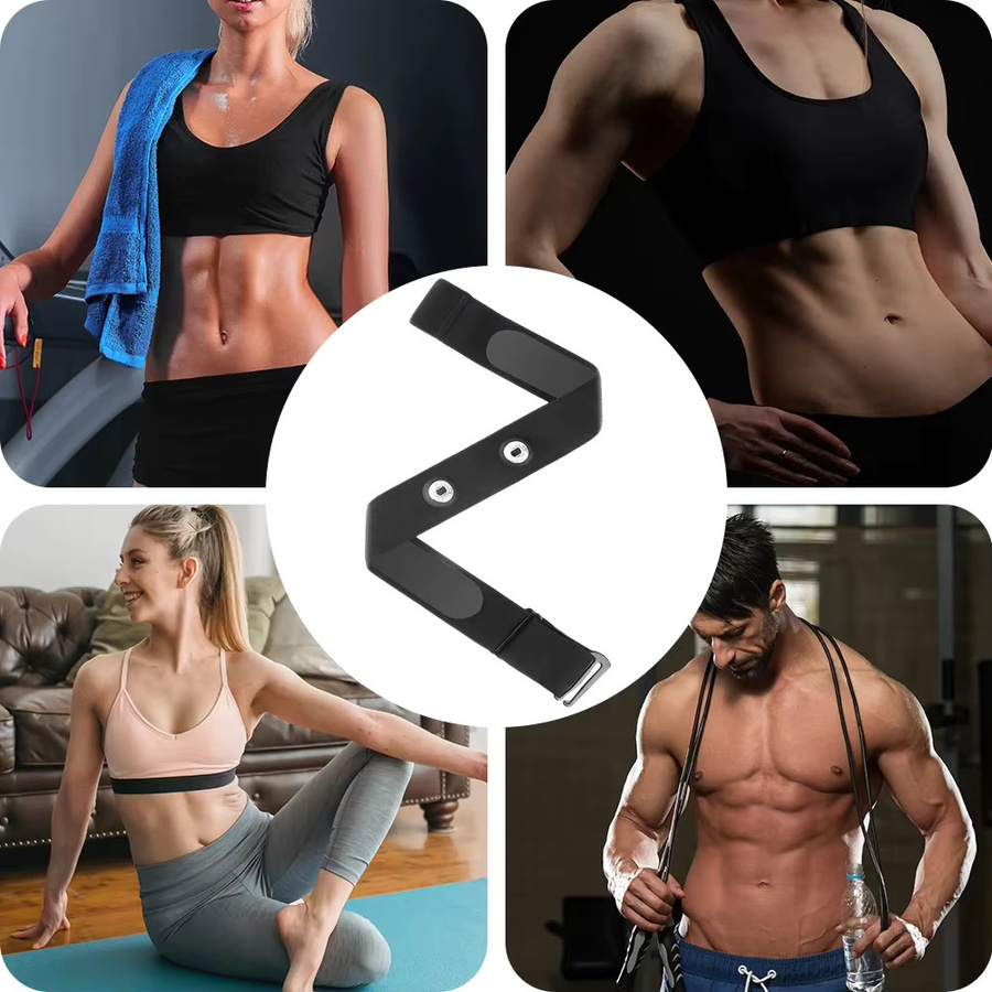 Ersatz-Brustgurt für Herzfrequenzmesser in Schwarz kompatibel mit Polar H7 H9 H10 Coospo Wahoo Garmin Magene und Fitcent - Bild 2