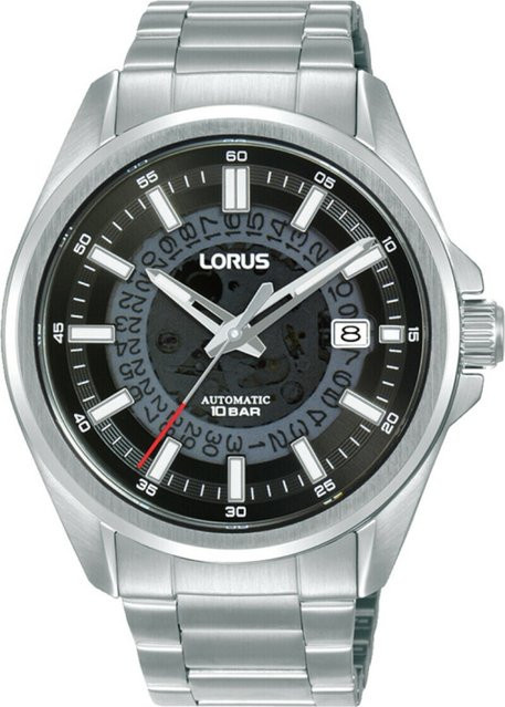 Lorus Herrenuhr Automatik, Edelstahl, Schwarz, 42 mm, 10 ATM - Bild 1
