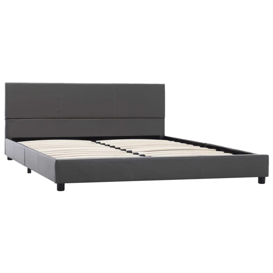 vidaXL Bettgestell in Grau aus Kunstleder mit modernem Design, B/T/H: 160 x 200 x 65 cm - Bild 2