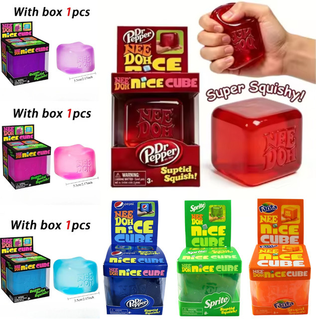 Needoh Nice Cube Suptid Squish, Stressabbau-Quetschspielzeug, multicolour - Bild 1