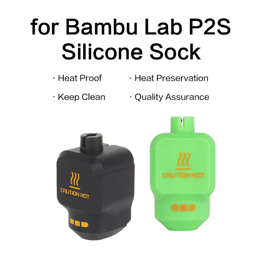 XCR3D Silikon-Socken-Abdeckung und Hotend-Heizblock-Kit für Bambu Lab P1S mit Düsen in 0,2 mm, 0,4 mm, 0,6 mm und 0,8 mm in Schwarz - Bild 2
