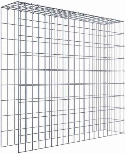 Gabiona Anbaukorb Typ 4 mit C-Ring, silbergrau, B/T/H: 90 x 100 x 20 cm - Bild 1