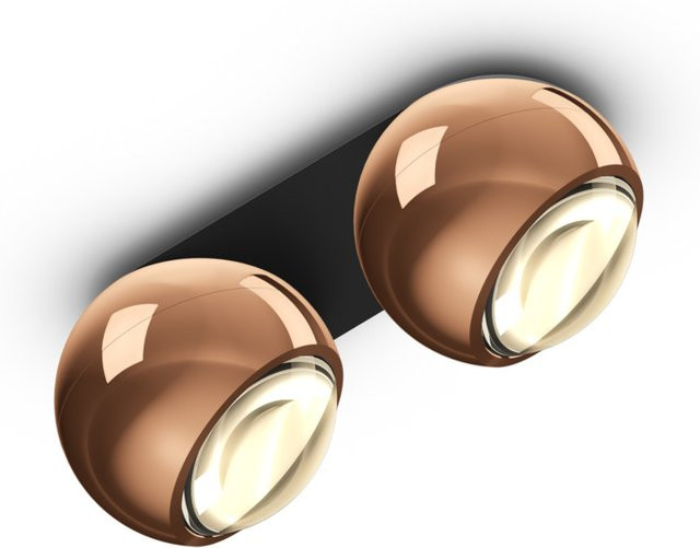 Occhio io giro doppio VOLT LED-Deckenstrahler in Rose Gold mit schwarzer Aufbaudose und warmweißem Licht (2700K) - Bild 1