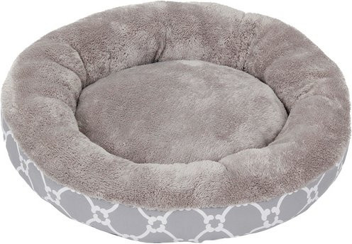 Heim Donat-Tierbett Flower in Grau mit rutschfester Unterseite, Durchmesser: 73 cm, Höhe: 10 cm