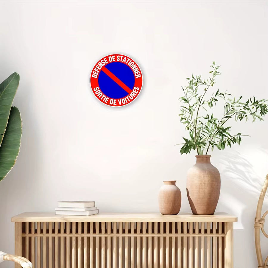 Rundes Aluminium-Metallschild von CIFBUY im französischen Stil, Mehrfarbig, Durchmesser: 20,3 cm, zur Dekoration von Garten, Hof und Wand - Bild 2