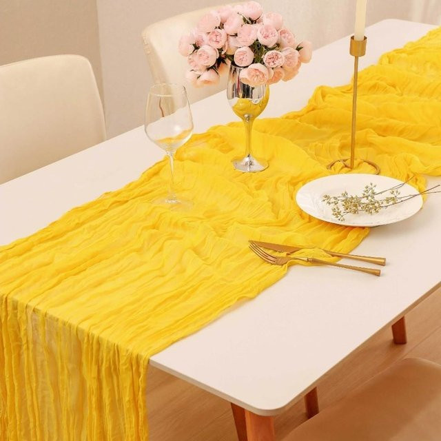 Jinyou Tischläufer Boho Design in Gelb und Multicolour, Rechteckig, Polyester - Bild 1