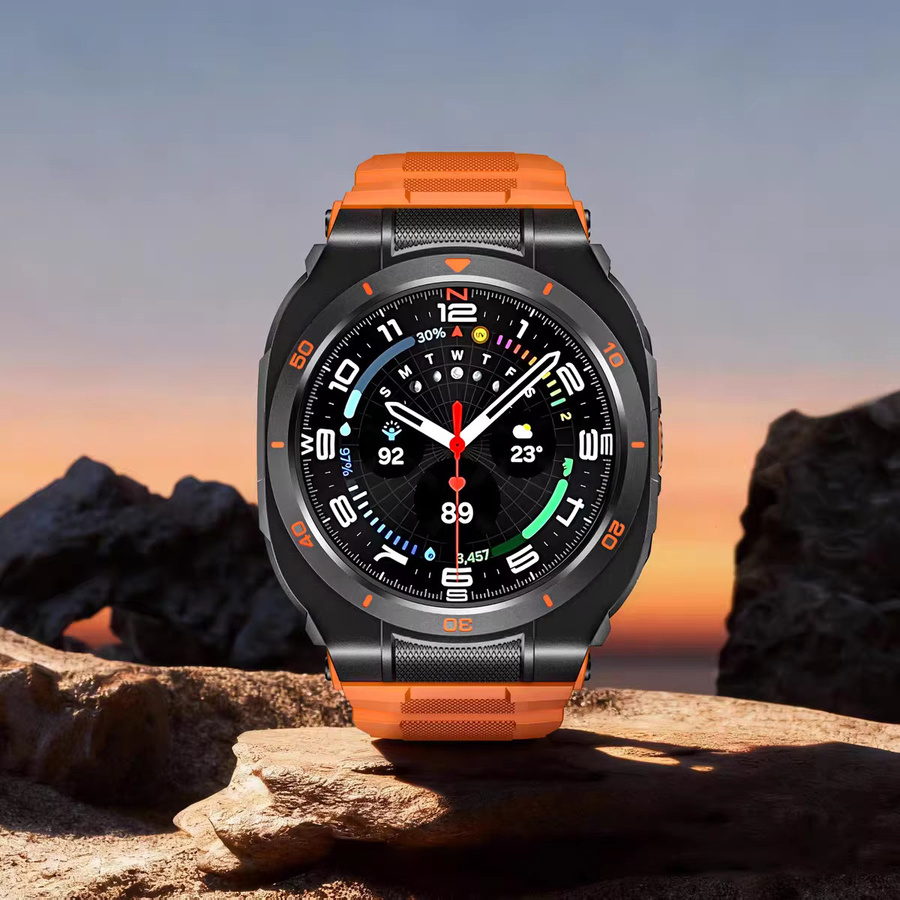 FancyWrist Uhrenarmband für Samsung Galaxy Watch Ultra 47mm, Silikon, Herren, Black Orange - Bild 2