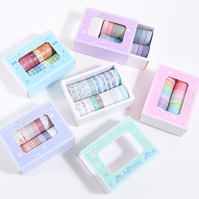20 Rollen buntes Washi-Tape-Set mit geometrischen Mustern, Früchten und Pflanzen für Scrapbooking und Journaling in Multicolor - Bild 1