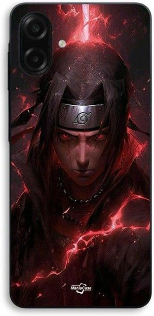 Samsung Galaxy A07 Handyhülle Itachi Uchiha Anime 3D Fanart Maniacase Schwarz - Bild 1
