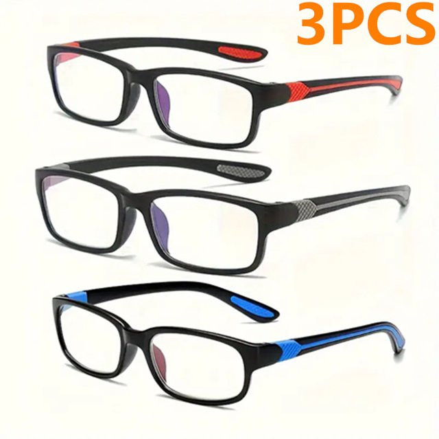 ZXWLYXGX Sport-Lesebrille, Unisex, Vollrand, rechteckig, Kunststoff, black - Bild 1