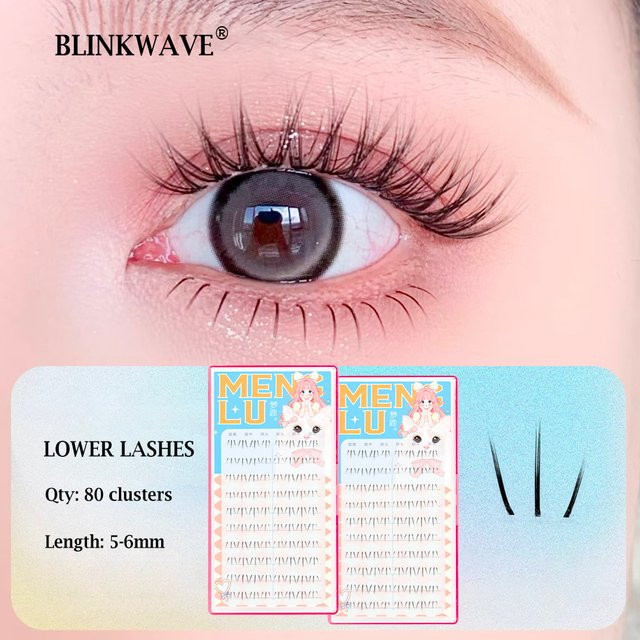 BLINKWAVE Unterwimpern, B-Curl, V Brown, 10 Reihen, Segmentiert - Bild 1