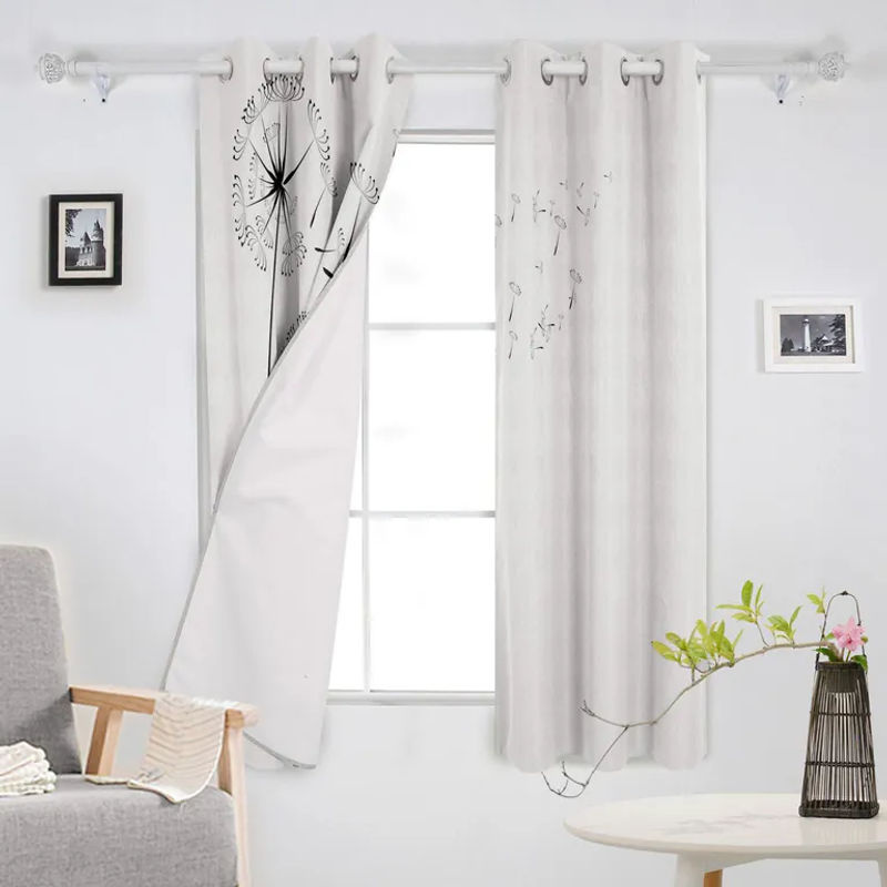 Super Six Vorhang mit Löwenzahn-Blumenmuster, semi-transparent, Polyester, Breite: 135 cm, Höhe: 60 cm - Bild 4