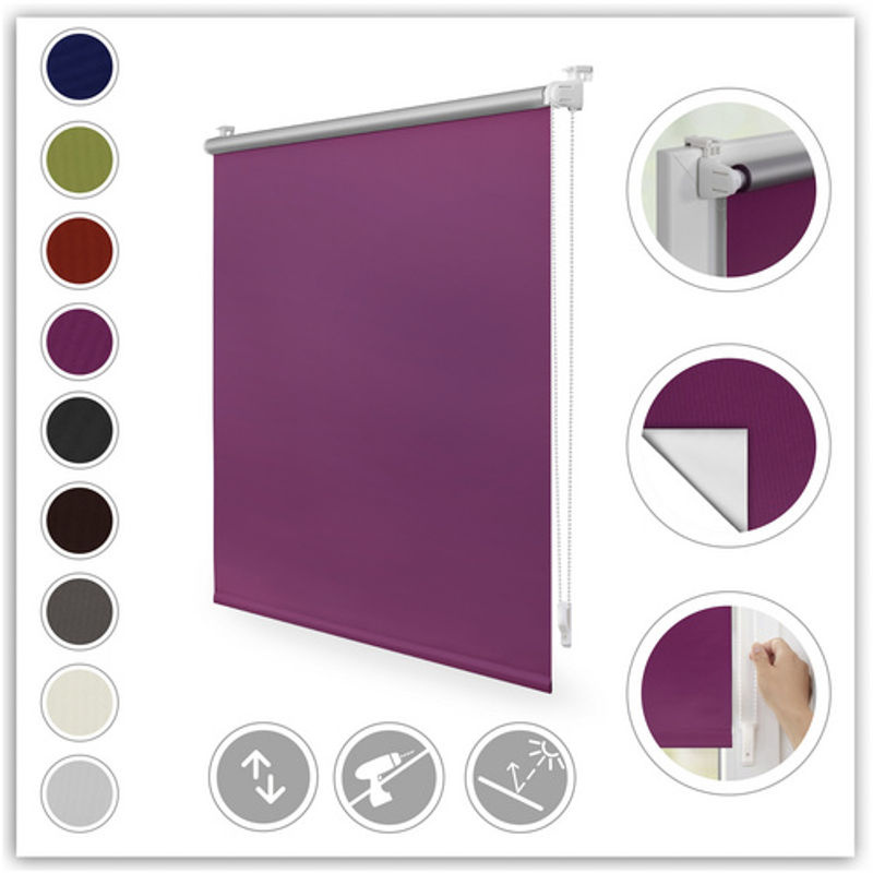 LICHTBLICK Thermo-Rollo mit Klemmfix, Verdunkelung, Fuchsia/Rot, B: 95 cm, H: 150 cm - Bild 5