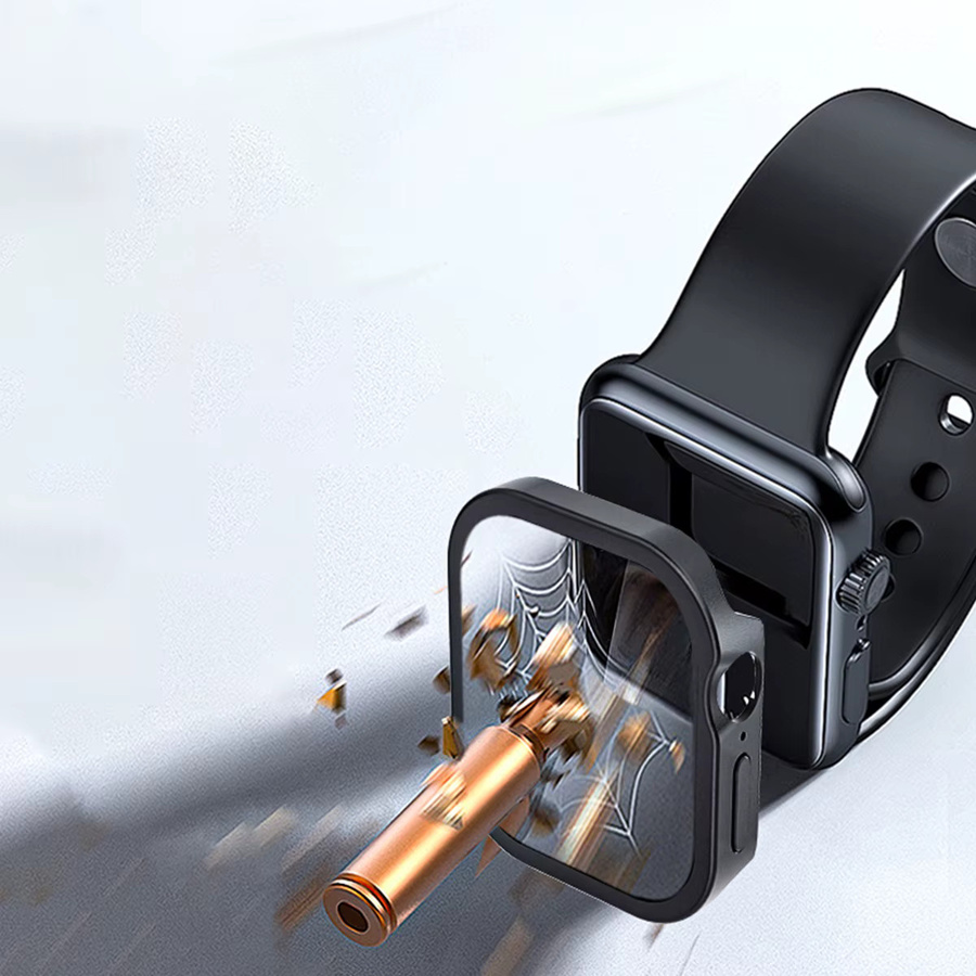 CAOWTAN Schutzgehäuse für Apple Watch Ultra 49 mm sowie Series 10 9 8 7 6 5 aus Aluminiumlegierung und PC inklusive Displayschutzfolie aus gehärtetem Glas - Bild 4